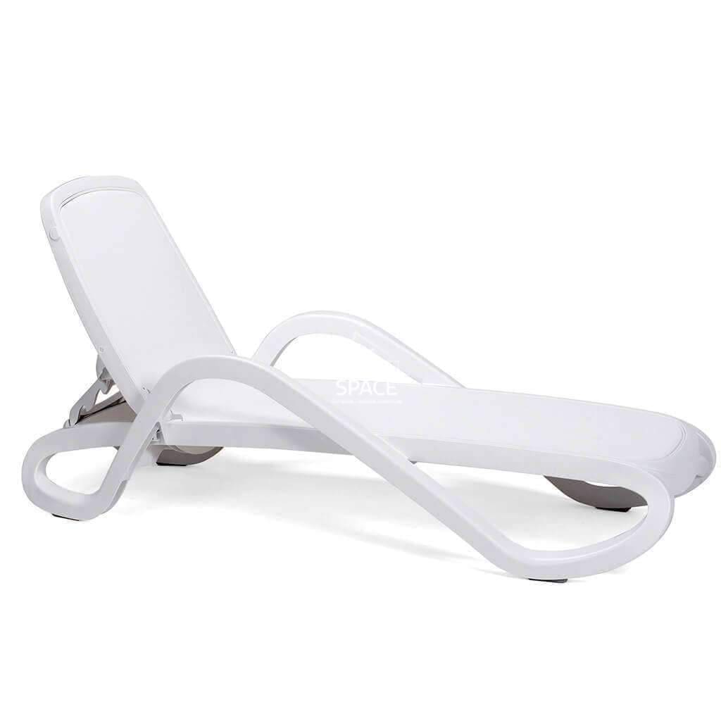 Alfa Pool Lounger - White - Outdoor Sunlounger - Nardi
