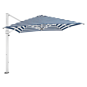 Aurora Umbrella - Premium Fabric - Navy Stripe - Cantilever Side Post Umbrella - Instant Shade