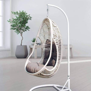 Dallas Egg Chair - White - Outdoor Hanging Pod - DYS Outdoor