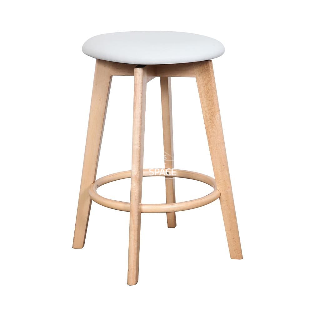 Tait Stool - Natural/White PU - Indoor Counter Stool - DYS Indoor