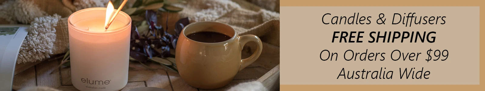 Wooden circular cutting board with grain, complementing Serenity Candles and Reed Diffuser Elume.