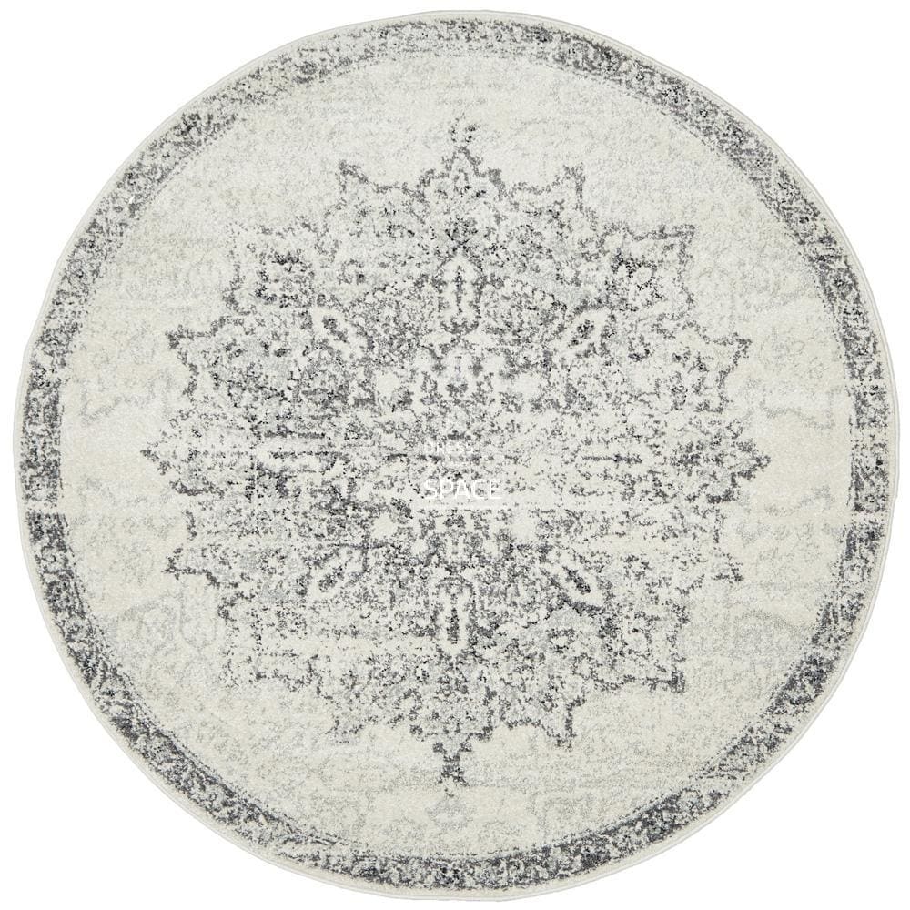 Chrome Rita Silver Round Rug - Indoor Round Rug - Rug Culture