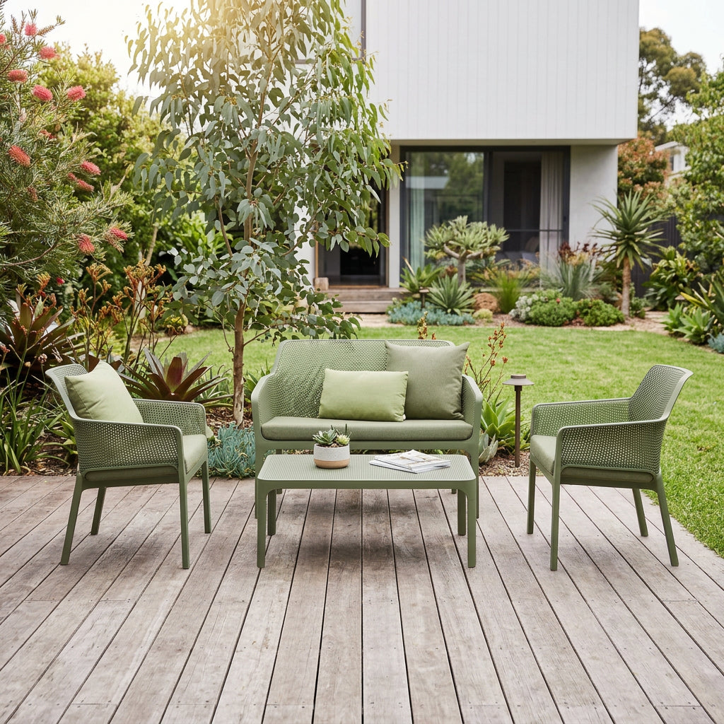 Nardi Net Relax 4 or 7 Piece Lounge Set - Agave (Green) - PRE-ORDER FOR NOVEMBER DELIVERY