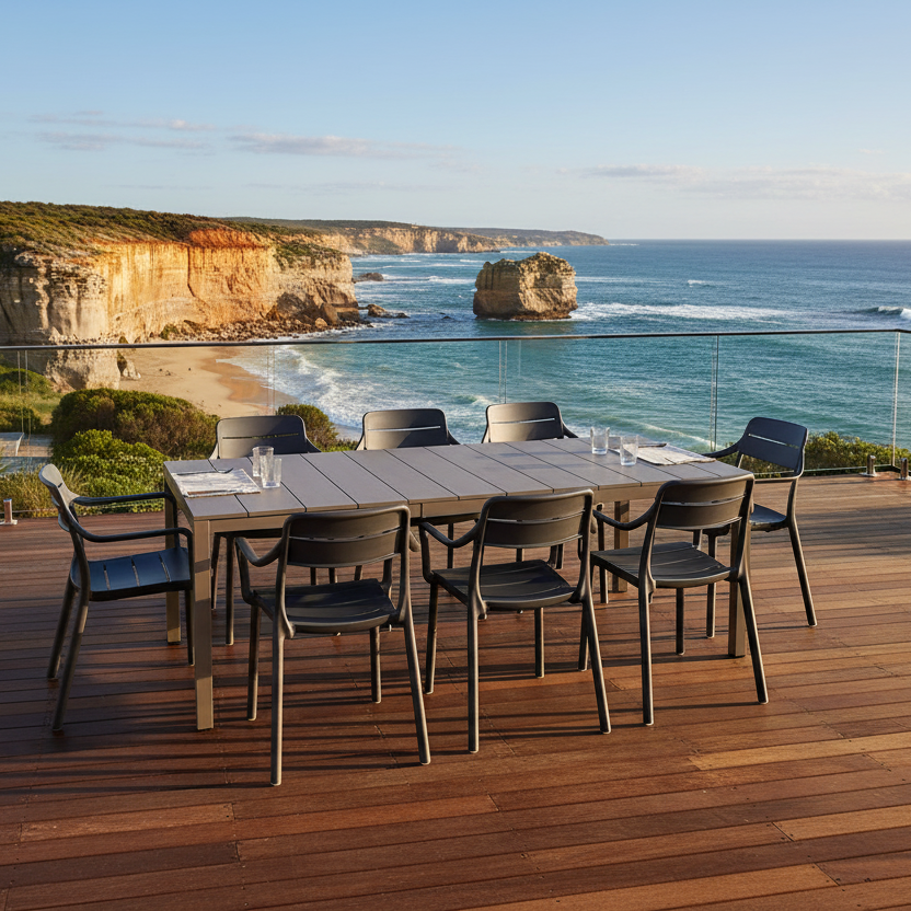 Nardi Rio Aluminium Taupe Ext. & Cassia Anthracite Arm Chairs 7, 9 or 11 piece Dining Set