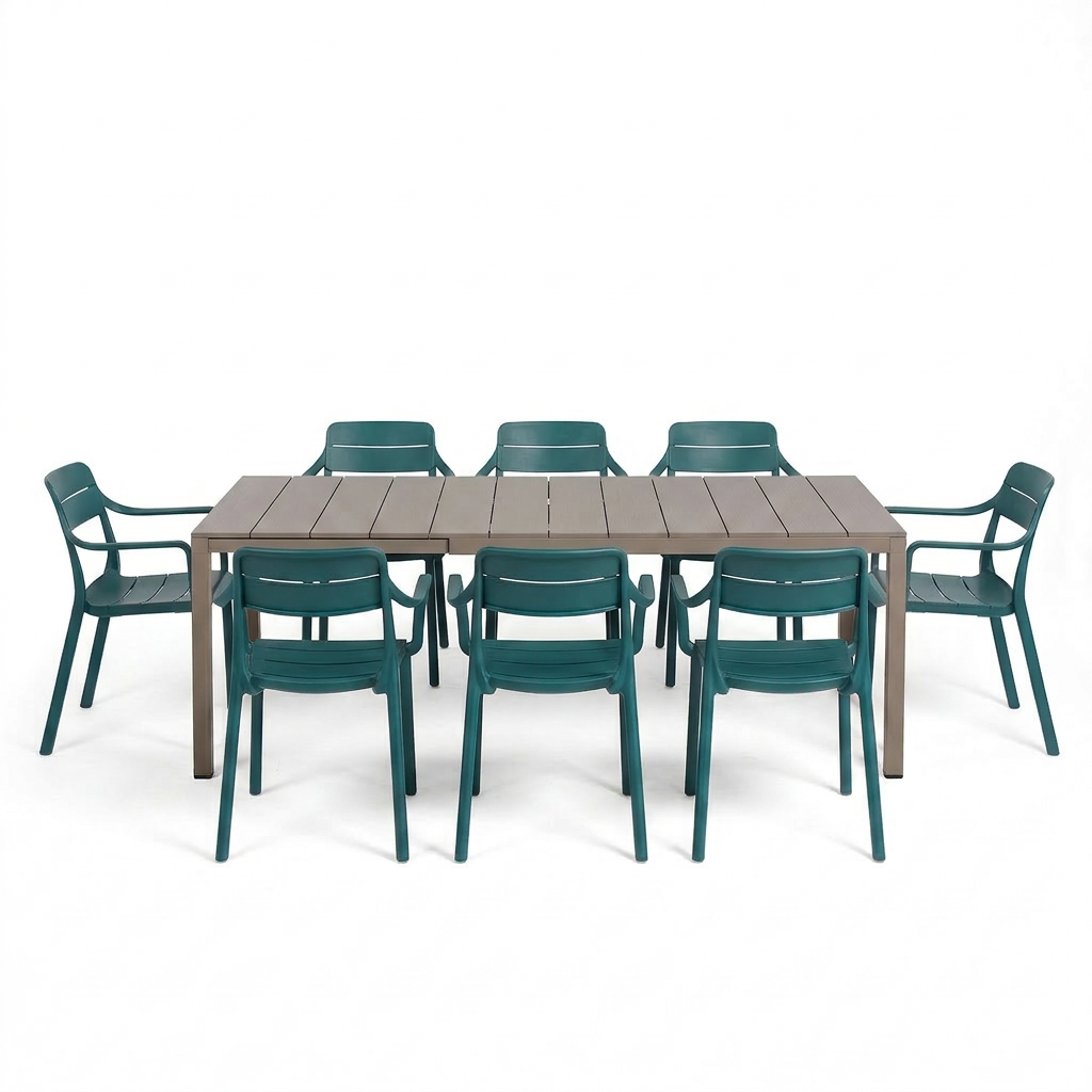 Nardi Rio Aluminium Taupe Ext. & Cassia Maya Arm Chairs 7, 9 or 11 piece Dining Set