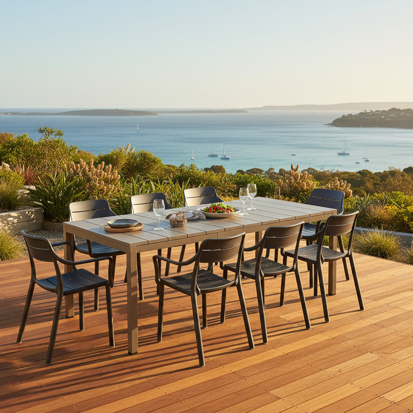 Nardi Rio Resin Taupe Ext. & Cassia Anthracite Arm Chairs 7, 9 or 11 piece Dining Set