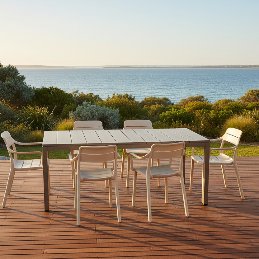 Nardi Rio Resin Taupe Ext. & Cassia Corda Arm Chairs 7, 9 or 11 piece Dining Set
