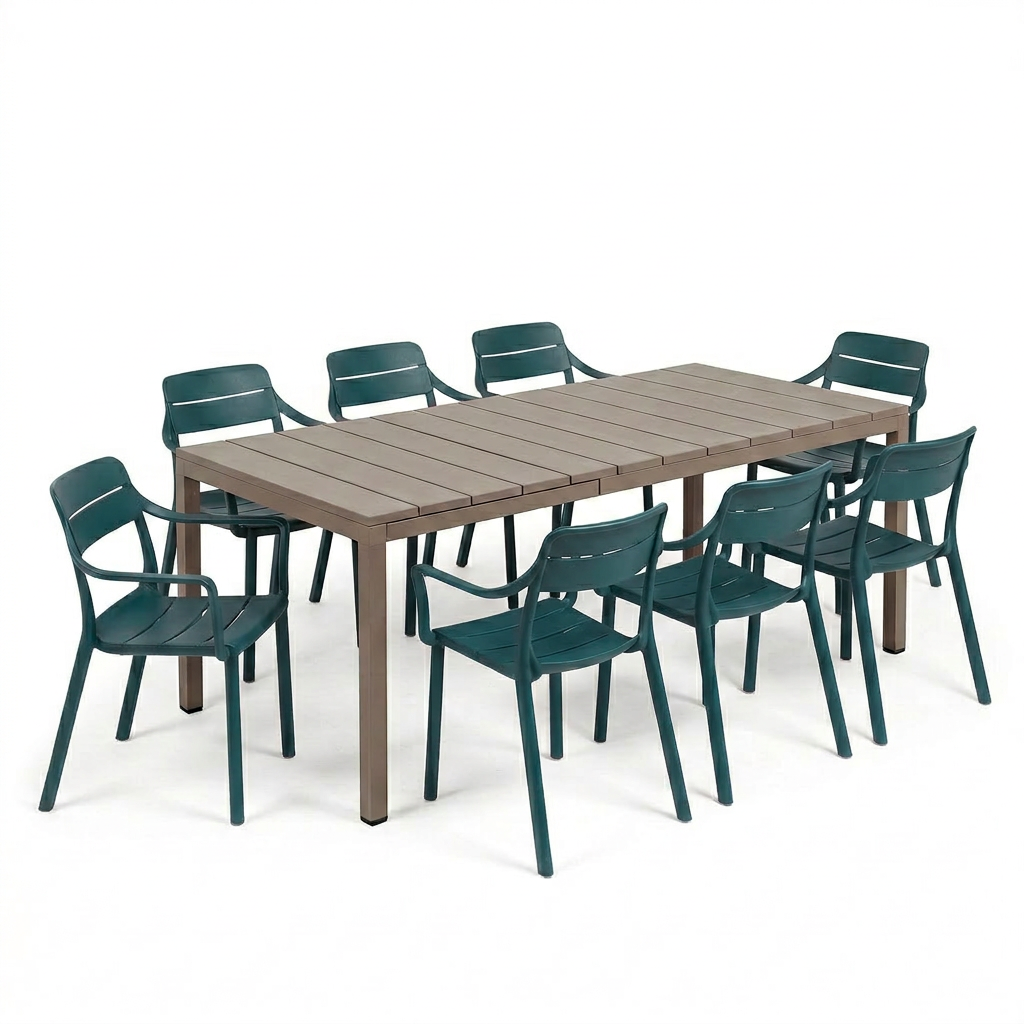 Nardi Rio Resin Taupe Ext. & Cassia Maya Arm Chairs 7, 9 or 11 piece Dining Set