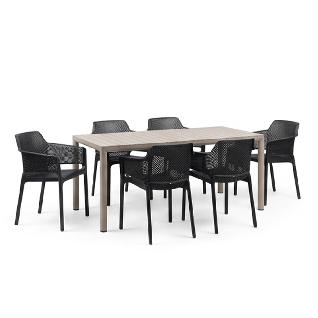 Nardi Tevere Corda Ext. & Net Anthracite Chairs 7, 9 or 11 Piece Set