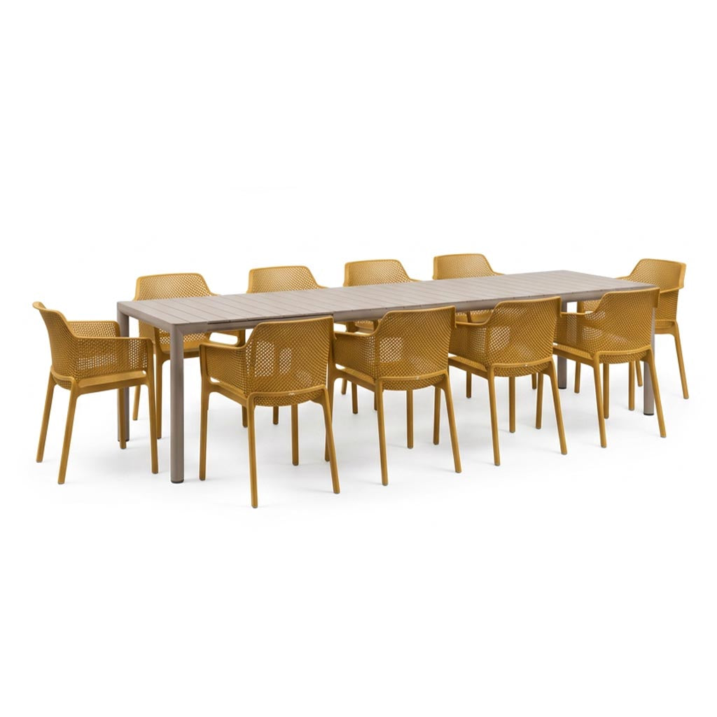 Nardi Tevere Corda Ext. & Net Senape (Mustard) Chairs 7, 9 or 11 Piece Set
