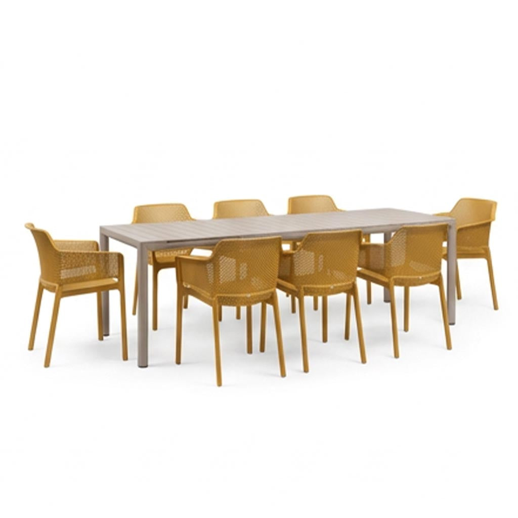 Nardi Tevere Corda Ext. & Net Senape (Mustard) Chairs 7, 9 or 11 Piece Set