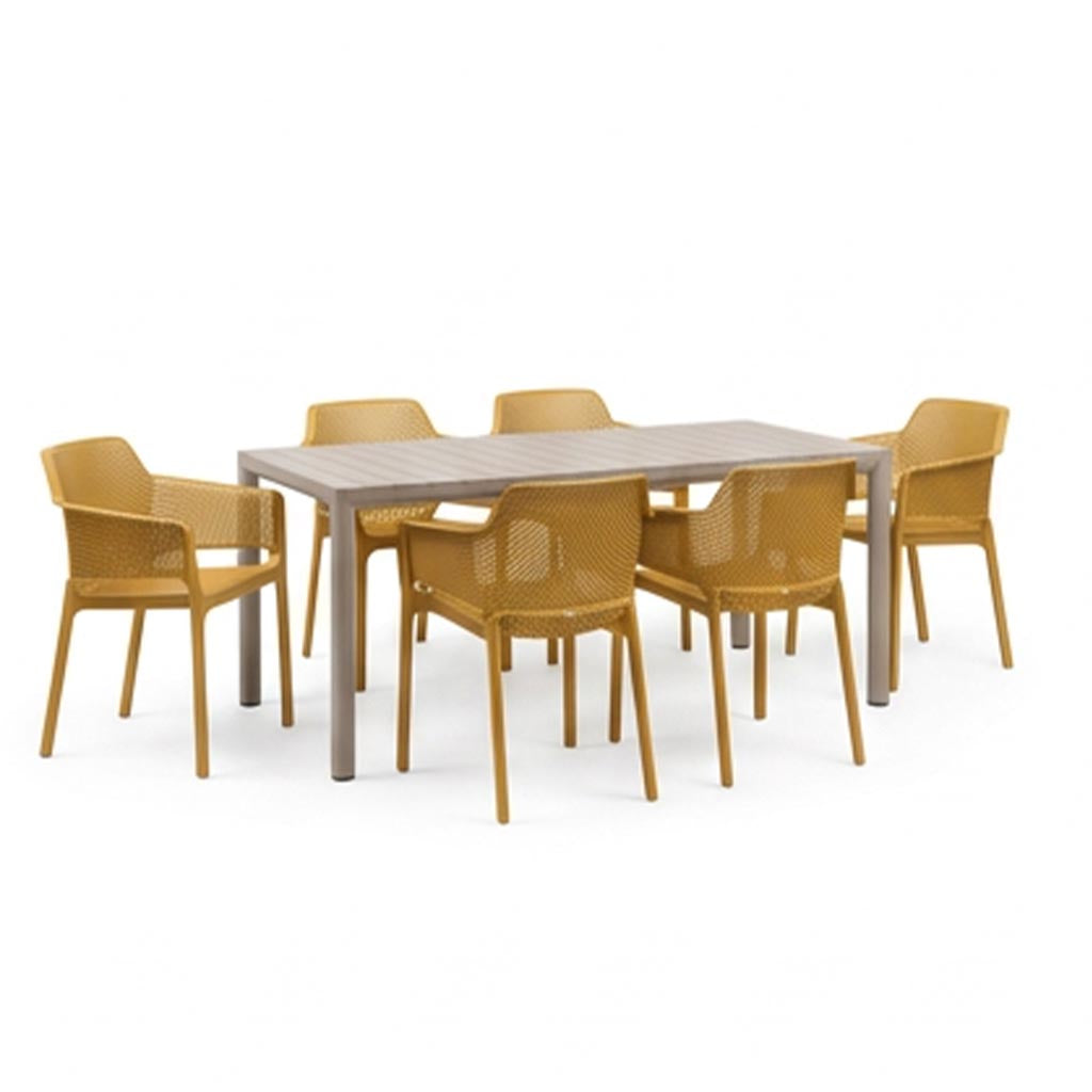 Nardi Tevere Corda Ext. & Net Senape (Mustard) Chairs 7, 9 or 11 Piece Set