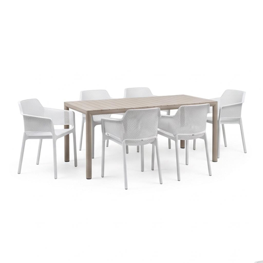 Nardi Tevere Corda Ext. & Net Bianco (White) Chairs 7, 9 or 11 Piece Set