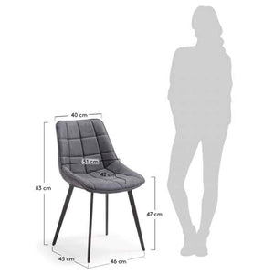 Adah Chair - Black PU - Indoor Dining Chair - La Forma