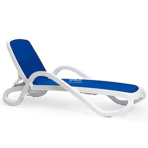 Alfa Pool Lounger - White/Blue - Outdoor Sunlounger - Nardi