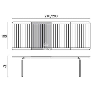 Alloro Extension Table - White/Taupe - Outdoor Extension Table - Nardi