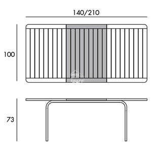 Alloro Extension Table - White/Taupe - Outdoor Extension Table - Nardi