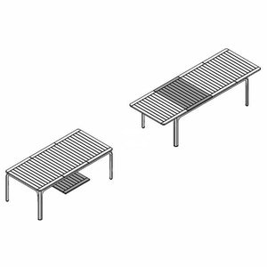 Alloro Extension Table - White/Taupe - Outdoor Extension Table - Nardi