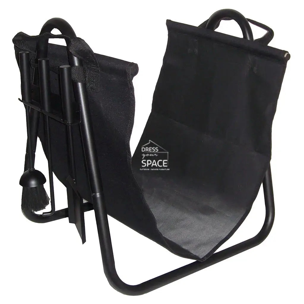 Anton Log Sling + 3 Pce Tool Set - Wood Log Holder - DYS Fireplace Accessories
