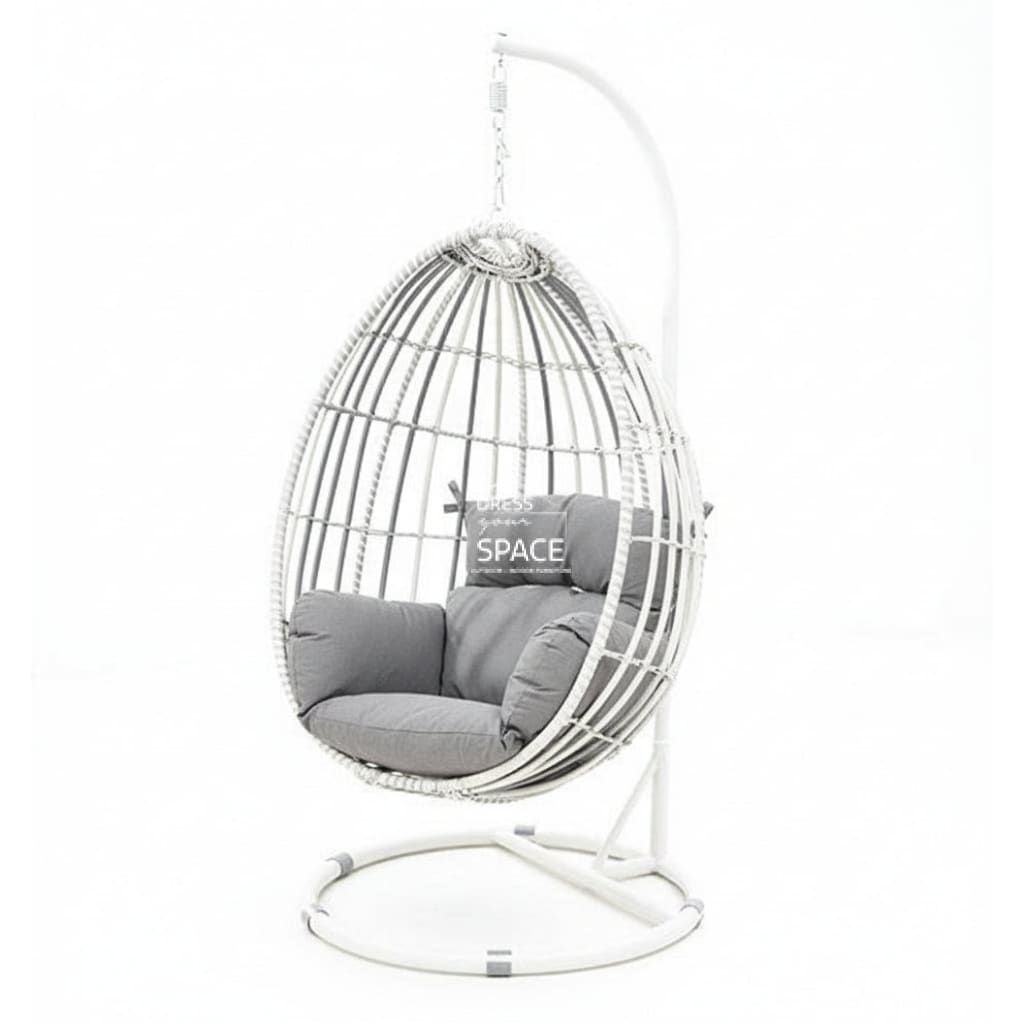 Armstrong Egg Chair - White/Grey Mix - Outdoor Hanging Pod - DYS Outdoor