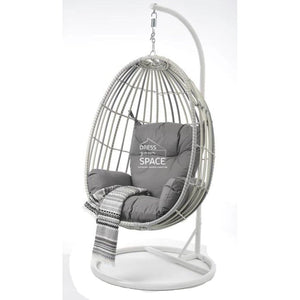 Armstrong Egg Chair - White/Grey Mix - Outdoor Hanging Pod - DYS Outdoor