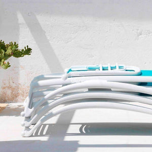 Atlantico Pool Lounger - White/Taupe - Outdoor Sunlounger - Nardi