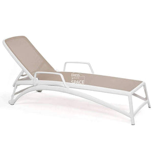 Atlantico Pool Lounger - White/Taupe - Outdoor Sunlounger - Nardi