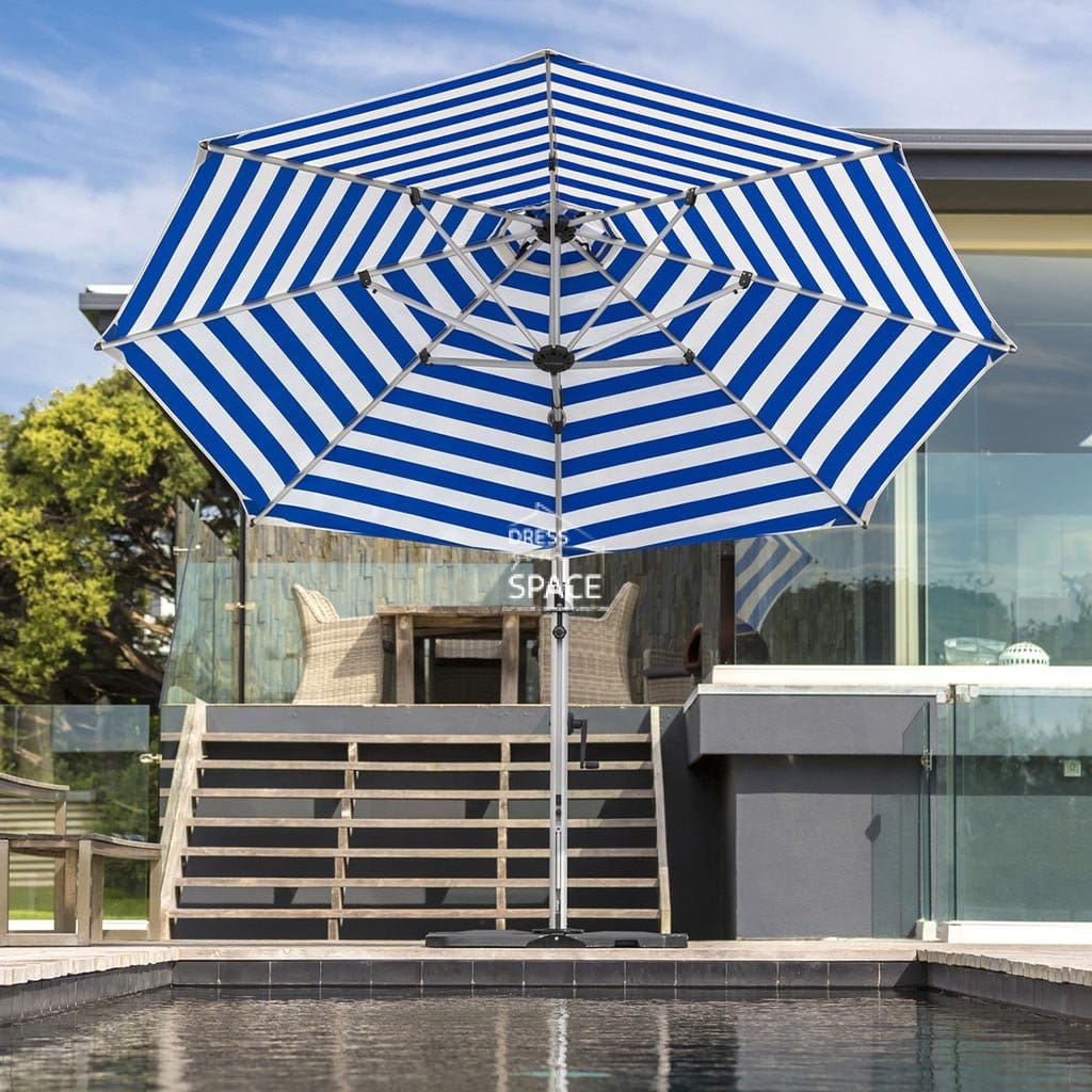 Aurora Umbrella - 3.5m OCT. - Smoked Tweed - Cantilever Side Post Umbrella - Instant Shade