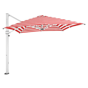 Aurora Umbrella - Premium Fabric - Red Stripe - Cantilever Side Post Umbrella - Instant Shade