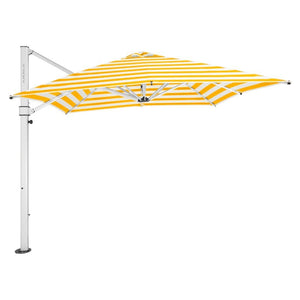Aurora Umbrella - Premium Fabric - Yellow Stripe - Cantilever Side Post Umbrella - Instant Shade