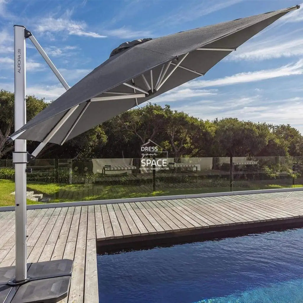 Aurora Umbrella - 2.8m SQ. - Natural - Cantilever Side Post Umbrella - Instant Shade