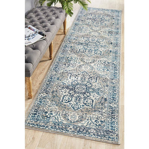 Babylon 207 Blue Runner Rug - Indoor Hallway Runner - Rug Culture