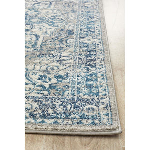 Babylon 207 Blue Runner Rug - Indoor Hallway Runner - Rug Culture