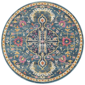 Babylon 209 Navy Round Rug - Indoor Round Rug - Rug Culture