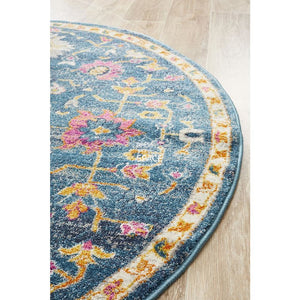 Babylon 209 Navy Round Rug - Indoor Round Rug - Rug Culture