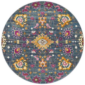 Babylon 210 Blue Round Rug - Indoor Round Rug - Rug Culture