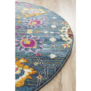 Babylon 210 Blue Round Rug - Indoor Round Rug - Rug Culture