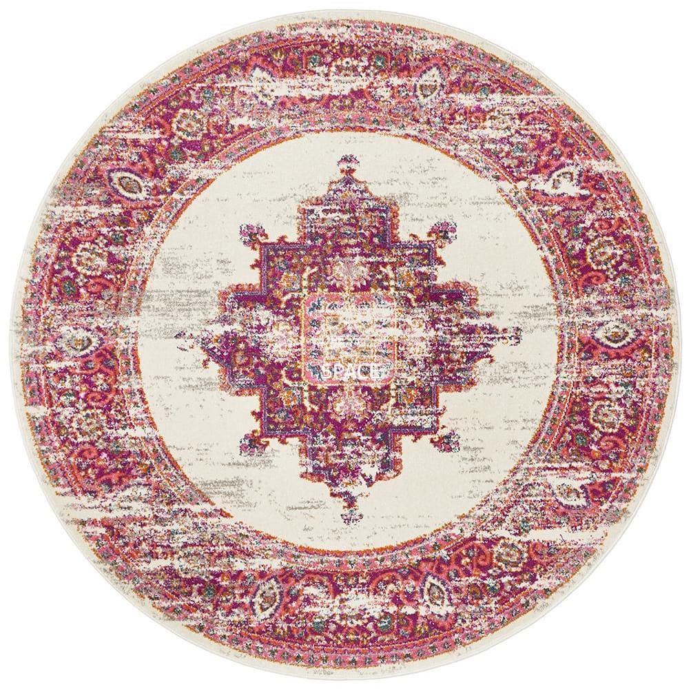Babylon 211 Pink Round Rug - Indoor Round Rug - Rug Culture