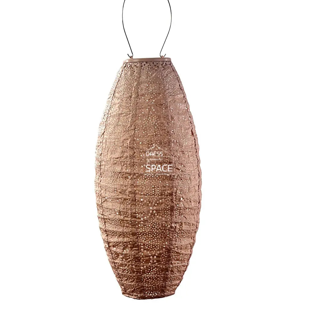 Bazaar Long Oval 20 - Pink Solar Lantern Outdoor Lighting Lumiz