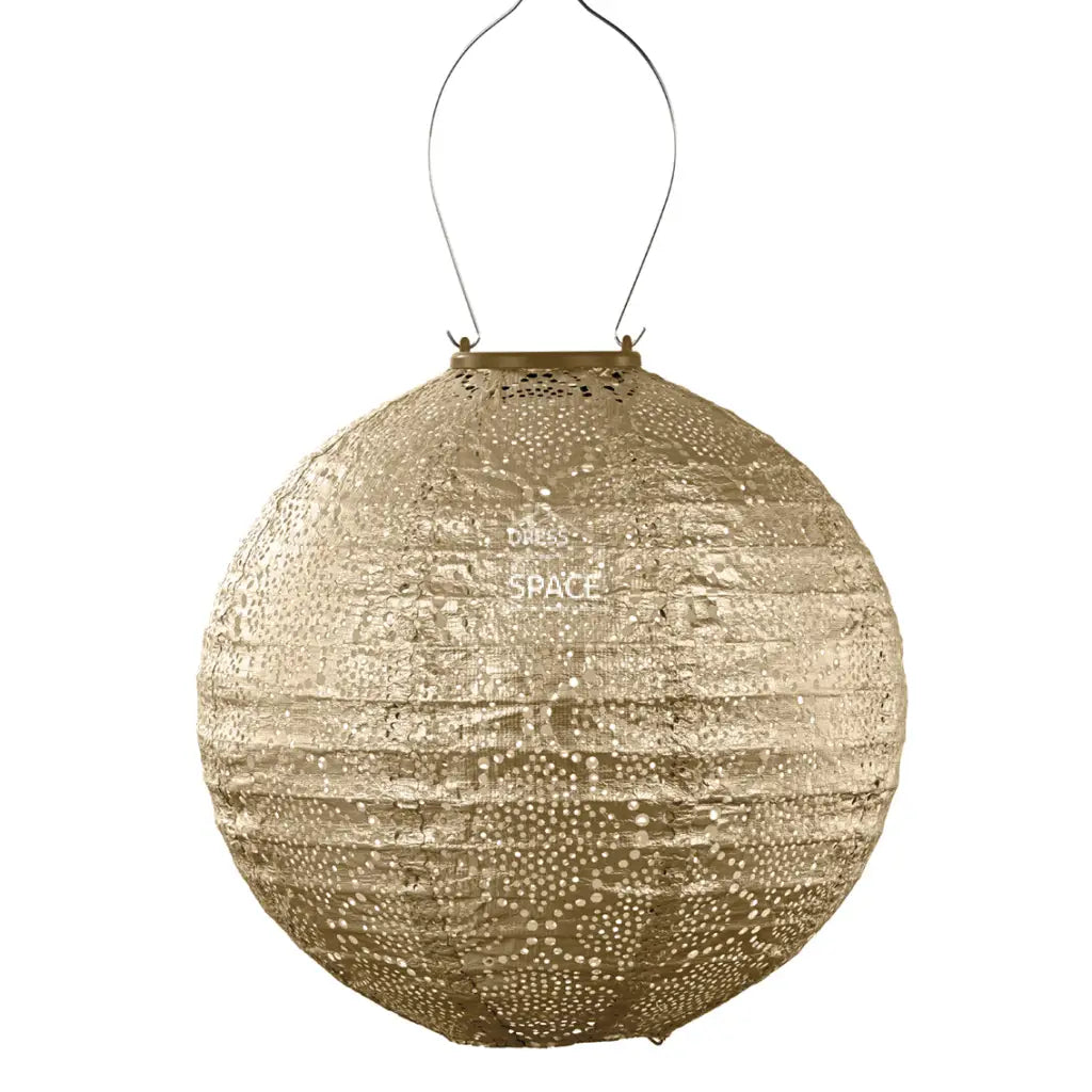 Bazaar Round 30 - Gold - Solar Lantern - Outdoor Lighting - Lumiz