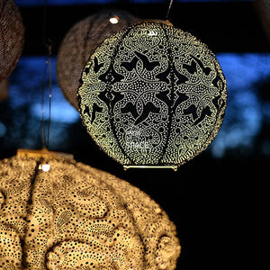 Bazaar Round 30 - Gold - Solar Lantern - Outdoor Lighting - Lumiz