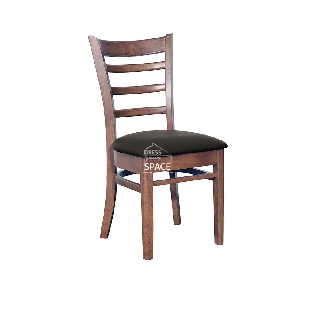 Beatrice Dining Chair - Light Walnut Frame / Black PU Seat - Indoor Dining Chair - DYS Indoor