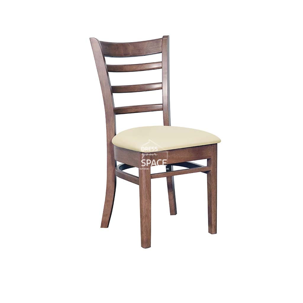 Beatrice Dining Chair - Light Walnut Frame / Clay PU Seat - Indoor Dining Chair - DYS Indoor