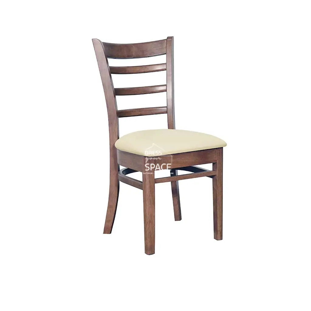 Beatrice Dining Chair - Light Walnut Frame / Clay PU Seat - Indoor Dining Chair - DYS Indoor