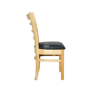 Beatrice Dining Chair - Natural Frame / Black PU Seat - Indoor Dining Chair - DYS Indoor