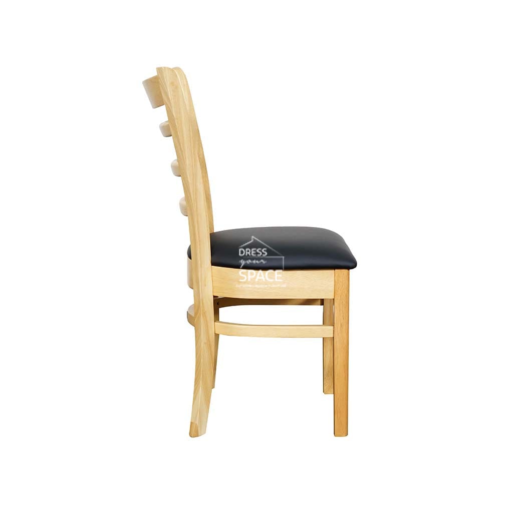 Beatrice Dining Chair - Natural Frame / Black PU Seat - Indoor Dining Chair - DYS Indoor