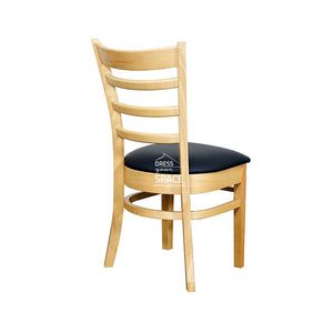Beatrice Dining Chair - Natural Frame / Black PU Seat - Indoor Dining Chair - DYS Indoor