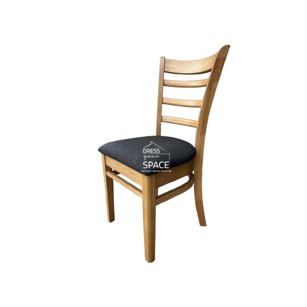 Beatrice Dining Chair - Natural Frame / Espresso Fabric Seat - Indoor Dining Chair - DYS Indoor