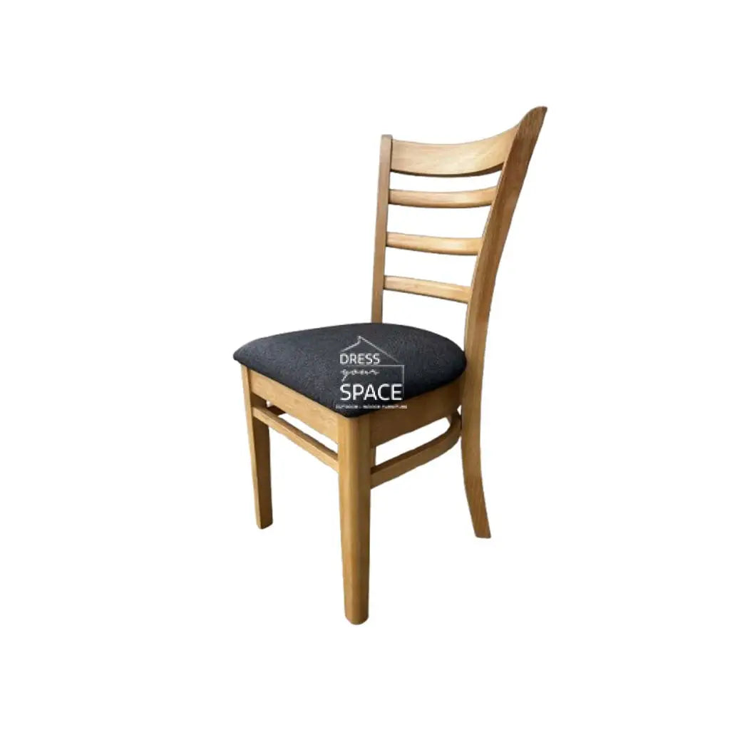 Beatrice Dining Chair - Natural Frame / Espresso Fabric Seat - Indoor Dining Chair - DYS Indoor