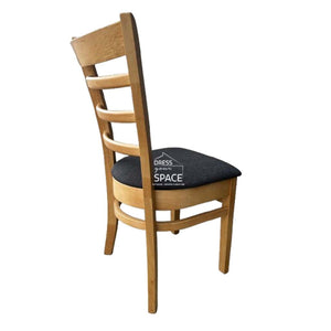 Beatrice Dining Chair - Natural Frame / Espresso Fabric Seat - Indoor Dining Chair - DYS Indoor
